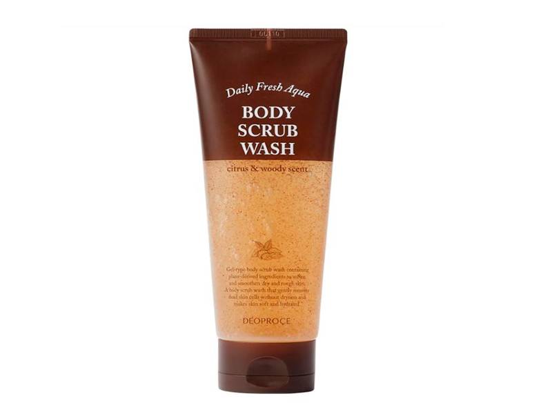 Скраб для тела с цитрусово-древесным ароматом Deoproce Daily Fresh Aqua BODY SCRUB WASH (200гр)
