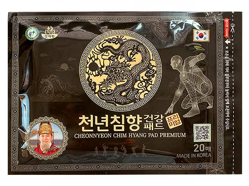 Набор из 20 пластырей с красным женьшенем и маслом удового дерева Cheonnyeon Chim Hyang Pad Premium