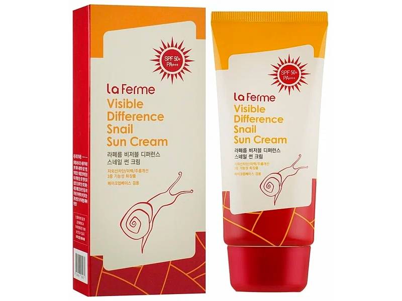 Солнцезащитный крем с муцином улитки FarmStay Visible Difference Snail Sun Cream SPF50 PA+++