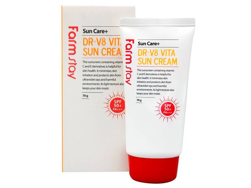 Витаминизированный солнцезащитный крем FarmStay DR-V8 Vita Sun Cream SPF50+ PA+++