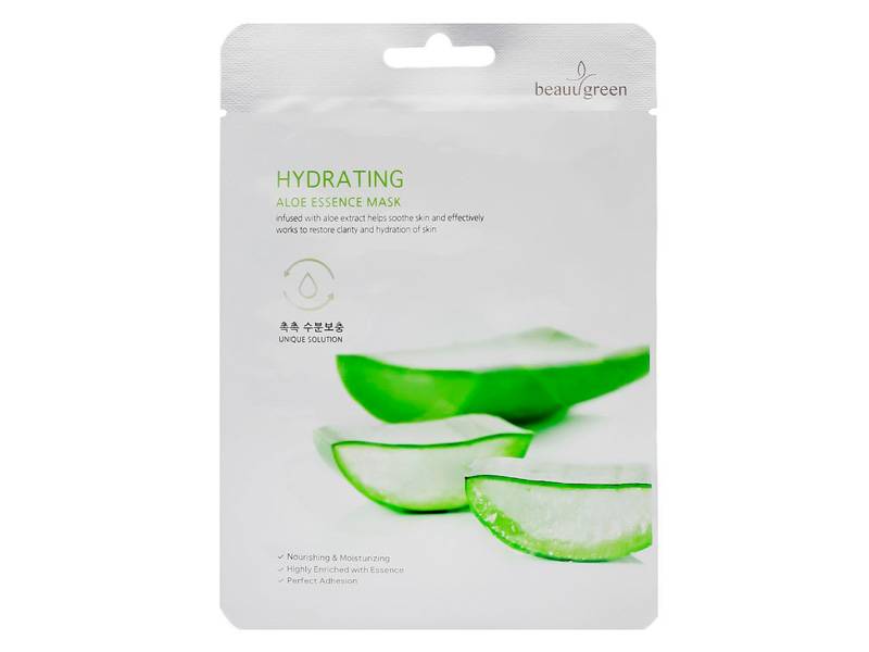 Тканевая маска для лица с экстрактом алоэ вера Beauugreen Premium Hydrating Aloe Essence Mask