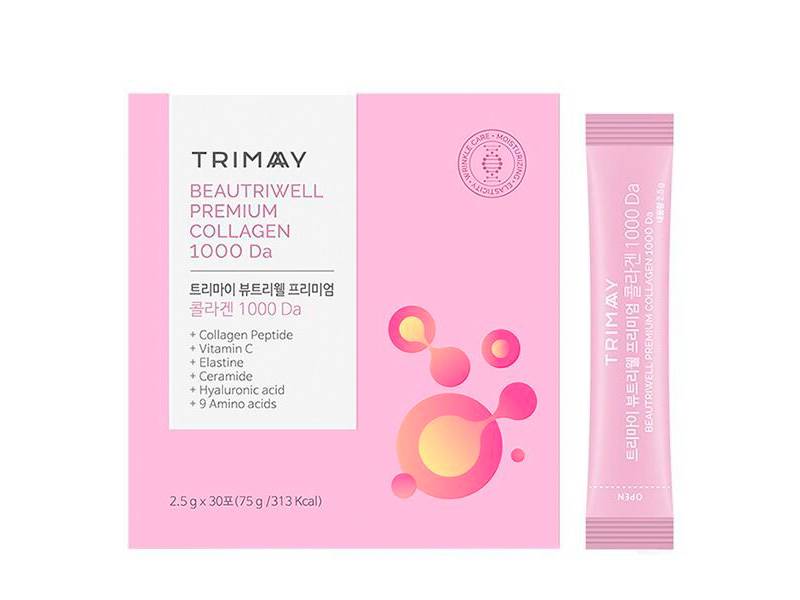 Биологически активная добавка с морским коллагеном Trimay BeautriWell Premium Collagen 1000 Da