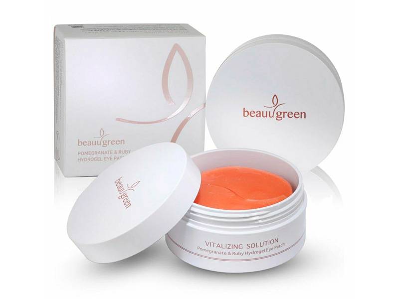 Гидрогелевые патчи для век с экстрактом граната и рубиновой пудрой BeauuGreen Pomegranate & Ruby Hydrogel Eye Patch
