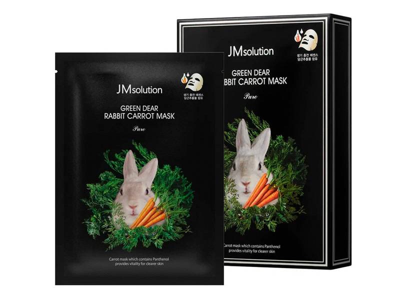 Успокаивающая тканевая маска с экстрактом моркови JMsolution Green Dear Rabbit Carrot Mask
