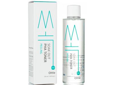 Слабокислотный тонер-пилинг Ottie Soak Out PHA Toner Peeling (210мл)