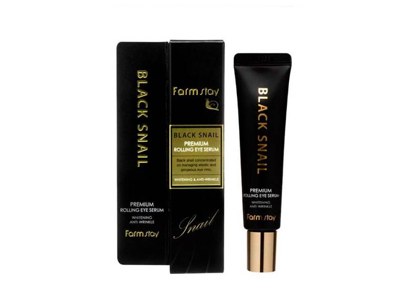 Антивозрастная сыворотка для кожи вокруг глаз FarmStay Black Snail Premium Rolling Eye Serum